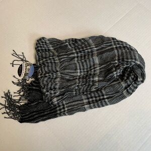 NWT Black and Gray Plaid Scarf